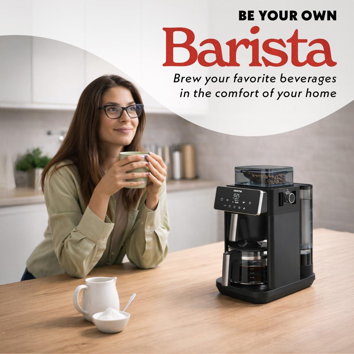 image:imageGourmia 10 Cup Grind amp Brew Coffee Maker BuiltIn Burr Grinder 3 Brew Strengths Programmable Digital Display Pause amp Serve Keep Warm Auto Shut Off Black
