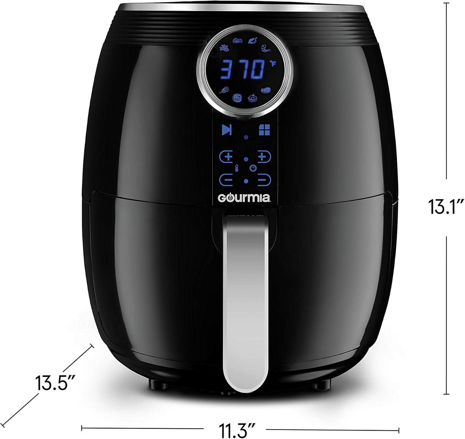 image:imageGourmia Air Fryer 7 Qt Large Capacity FryForce360 Digital Display with 10 Presets Roast Bake Broil Dehydrate Dishwasher Safe Accessories BlackBlack