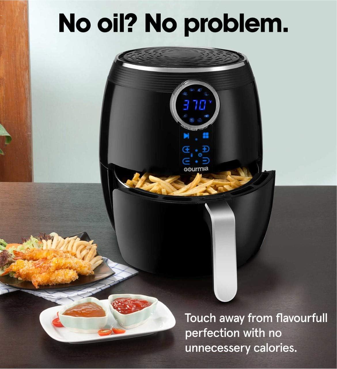 image:imageGourmia Air Fryer 7 Qt Large Capacity FryForce360 Digital Display with 10 Presets Roast Bake Broil Dehydrate Dishwasher Safe Accessories BlackBlack