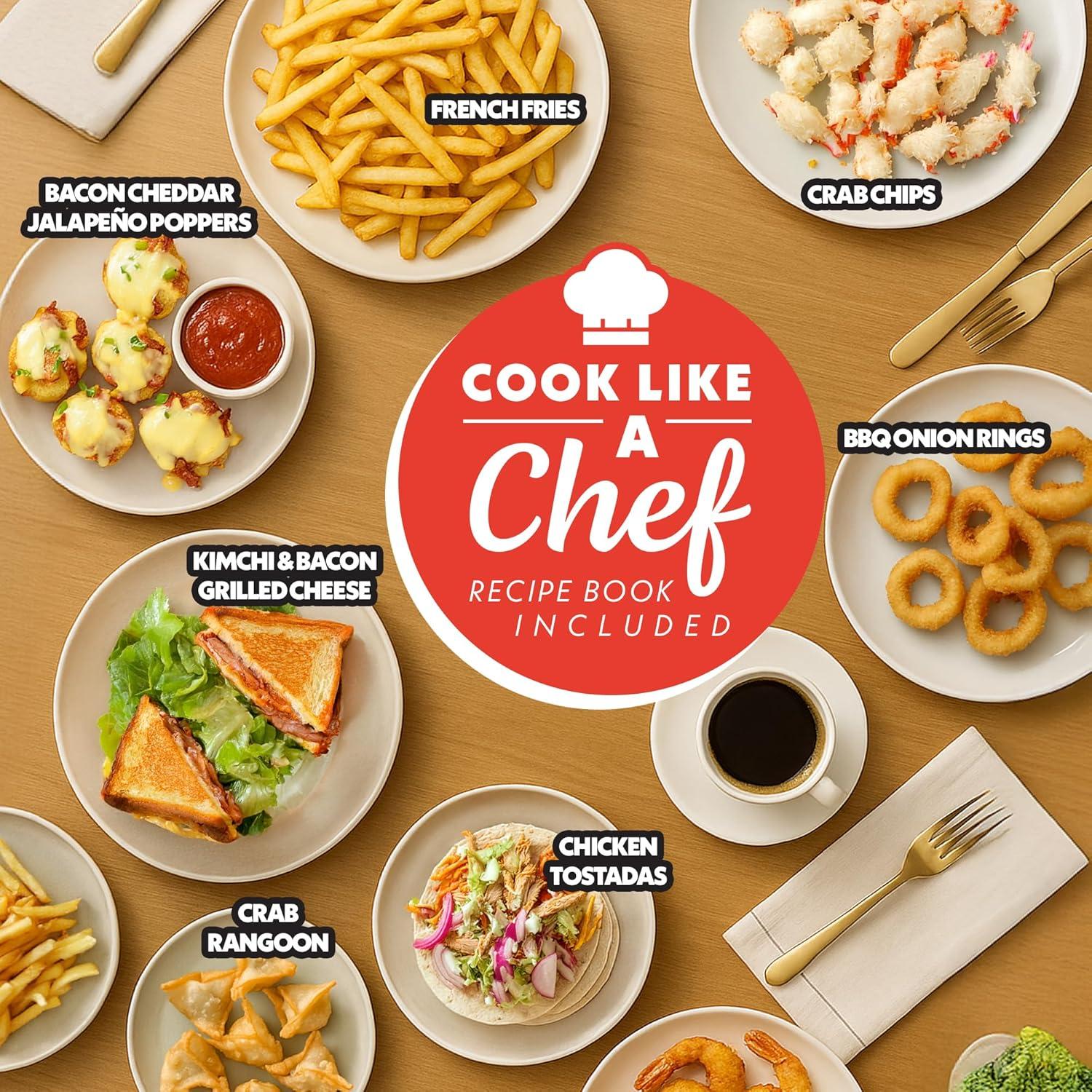 image:imageGourmia Air Fryer 2 Qt Capacity FryForce 360 Digital Display with 8 Presets Bake Broil Dehydrate Reheat Dishwasher Safe Accessories Black