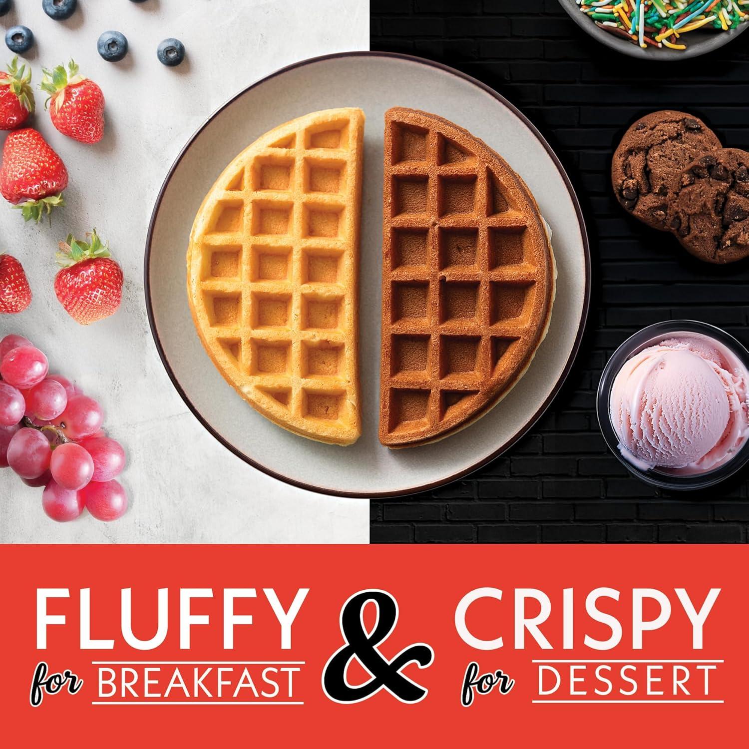 image:imageGourmia Belgian Waffle Maker Compact Design with Upright Storage Adjustable Browning and EasyClean Nonstick Ceramic Plates Stainless Steel