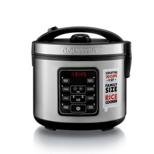 Gourmia Rice Cooker – 5 Qt Capacity, 20 Cup Cooked, 10 Cup Uncooked, Digital Controls, 6 Cooking Presets, Grain Cooker & Steamer, Nonstick Pot, Steam Tray, Delay Timer, Keep Warm, Stainless Steel(5 Quart)