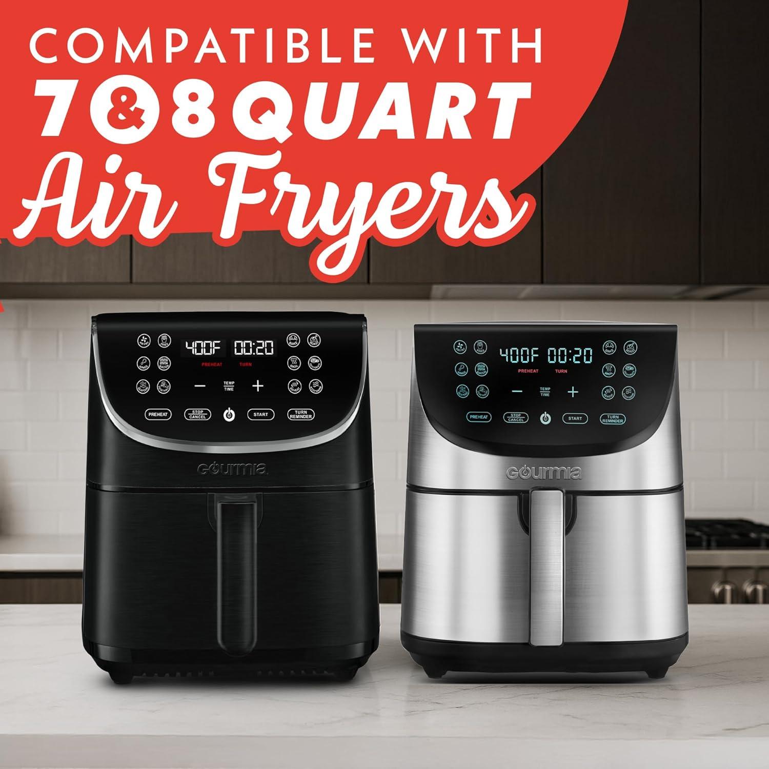 image:imageGourmia Air Fryer Accessories Set 3 Piece Silicone Liner Egg Bite Cooker 7Hole Cupcake Mold BPAFree Nonstick Heat Resistant 445F Dishwasher Safe Food Grade