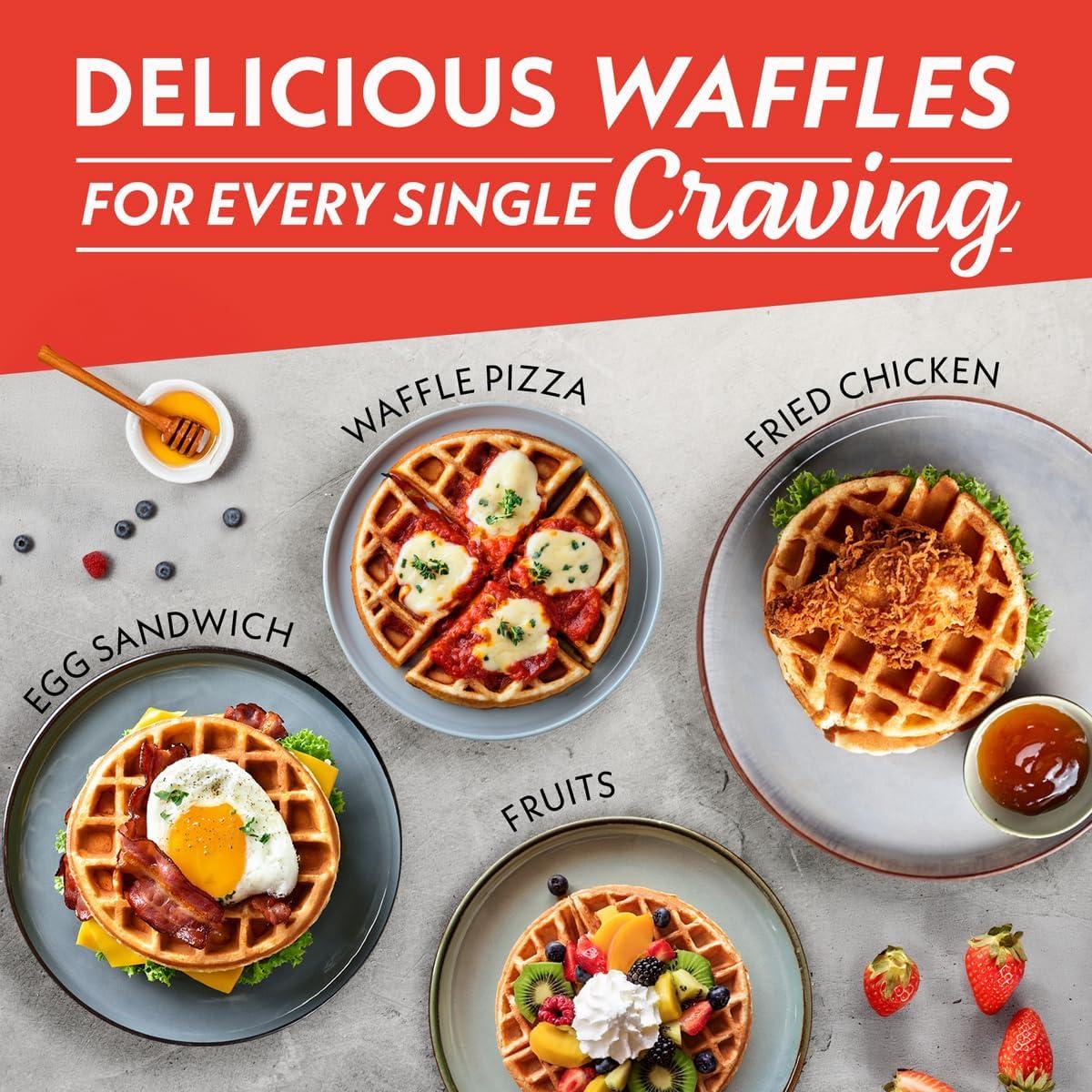 image:imageGourmia Belgian Waffle Maker Nonstick Adjustable Browning Control Cool Touch Handle Indicator Lights Quick Heat amp Upright Storage Compact 1100W Stainless SteelStainless Steel