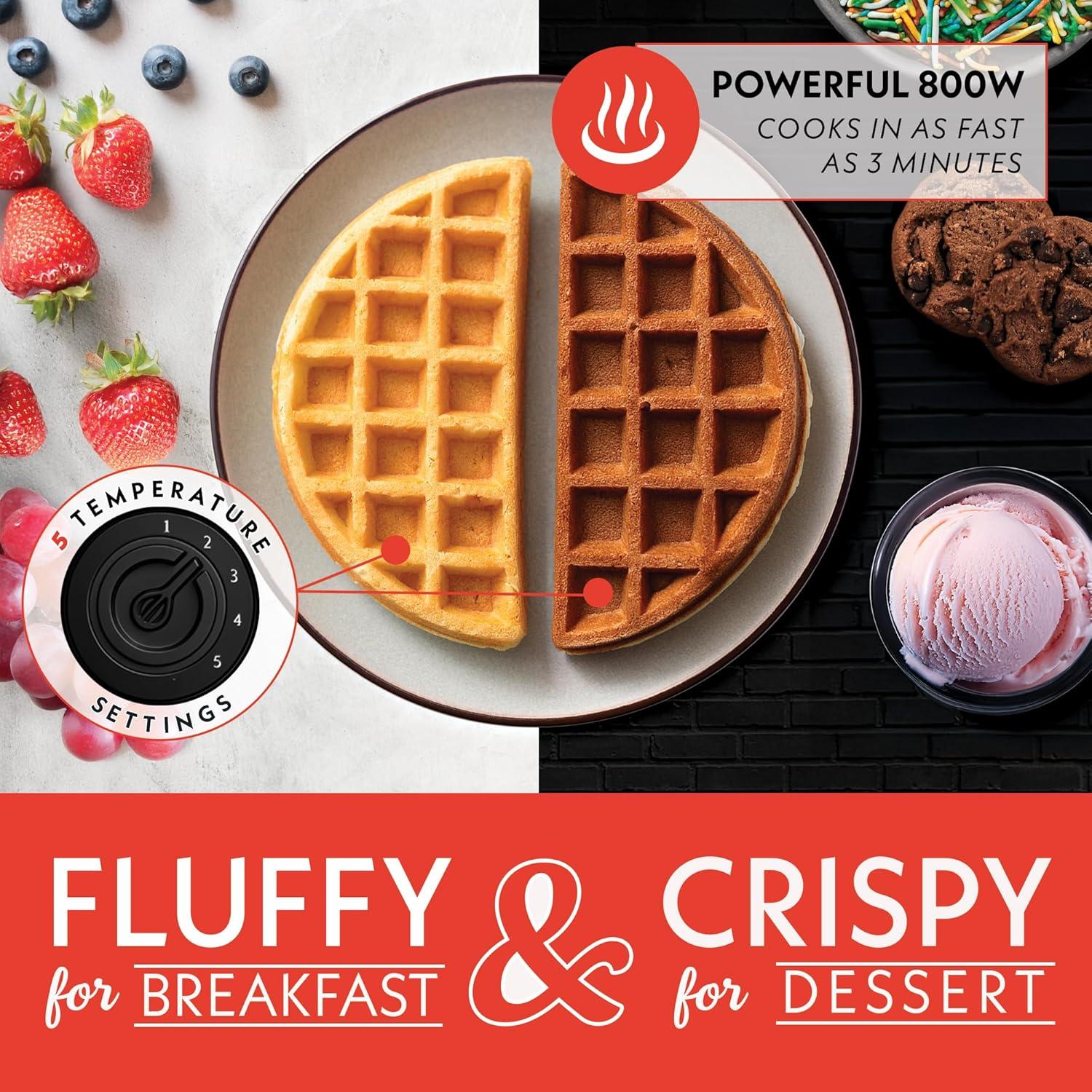 image:imageGourmia Belgian Waffle Maker Nonstick Adjustable Browning Control Cool Touch Handle Indicator Lights Quick Heat amp Upright Storage Compact 1100W Stainless SteelBlack