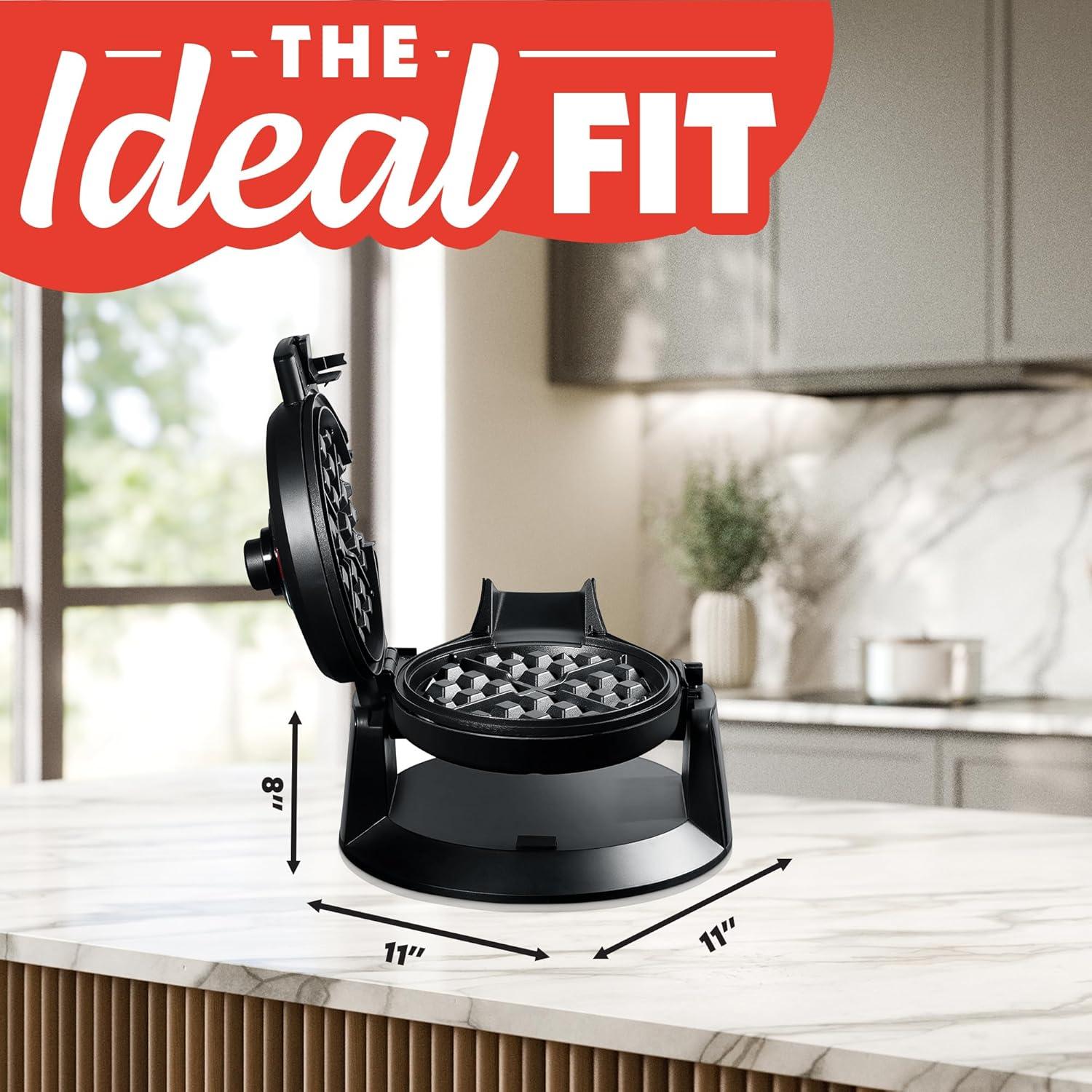 image:imageGourmia Belgian Waffle Maker Nonstick Adjustable Browning Control Cool Touch Handle Indicator Lights Quick Heat amp Upright Storage Compact 1100W Stainless SteelBlack