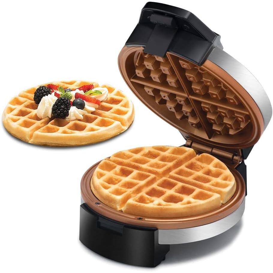 image:imageGourmia Belgian Waffle Maker Nonstick Adjustable Browning Control Cool Touch Handle Indicator Lights Quick Heat amp Upright Storage Compact 1100W Stainless SteelStainless Steel